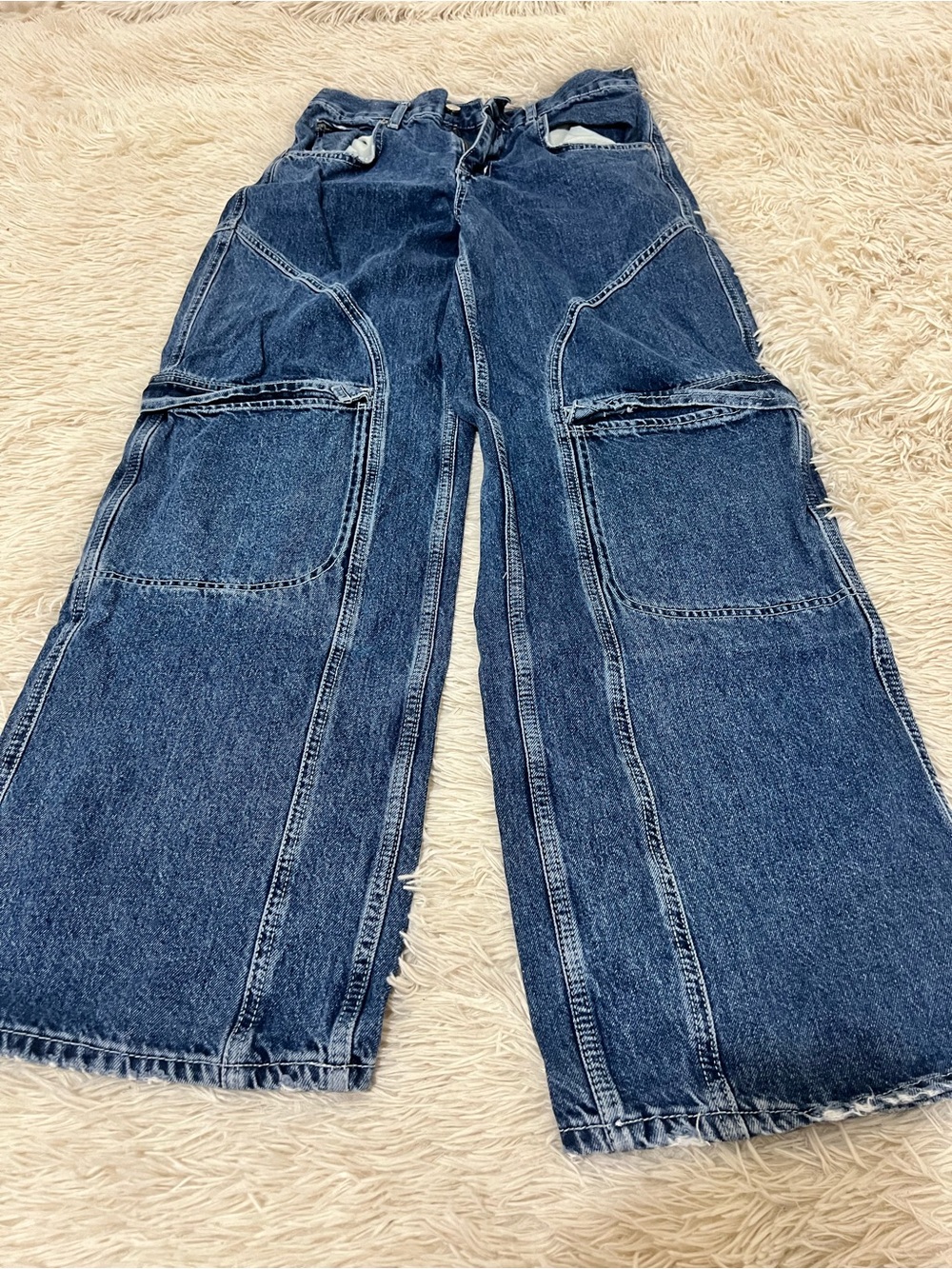 BDG Wide Leg Dark Blue Carpenter Jeans